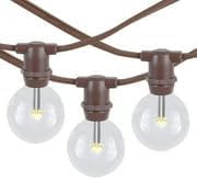Novelty Lights 25' Warm White LED G40 Globe Outdoor Patio String Lights