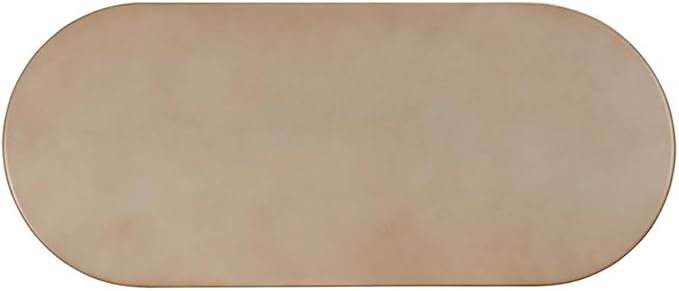 Pemberly Row Oval Stone Dining Table, Terracotta Finish, 86.8 in x 36.3 in x 30.5 in, Indoor/Outdoor Use, Concrete Construction, Seats 8, Midcentury Style Patio or Dining Room Table