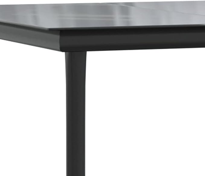 3 Piece Patio Dining Set, PE Rattan Bistro Set with Tempered Glass Top Table and 2 Chairs, Outdoor Steel Frame Furniture Set for Backyard, Balcony, Garden, Black