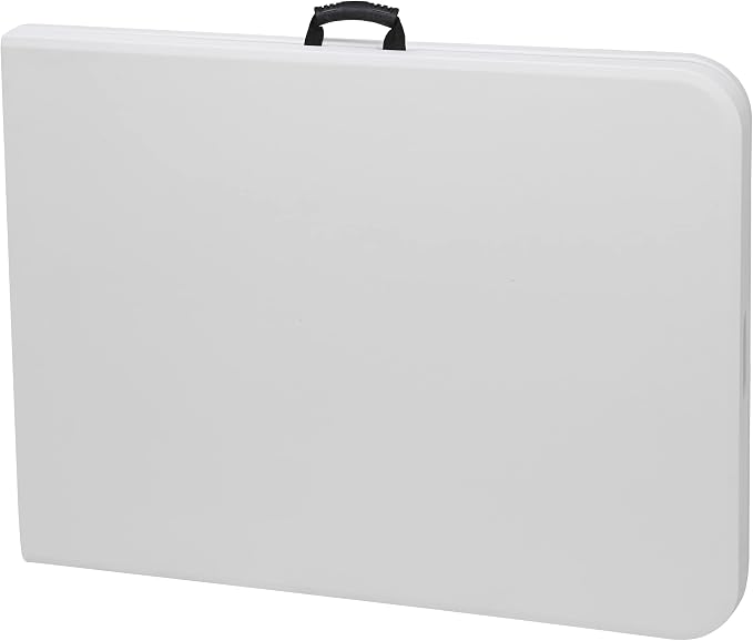 JupiterForce 6ft Plastic Folding Table Indoor Outdoor Portable Heavy Duty Foldable Camping Table, Fold-in-Half Utility Table Dining Picnic Table for Party Wedding Event, White