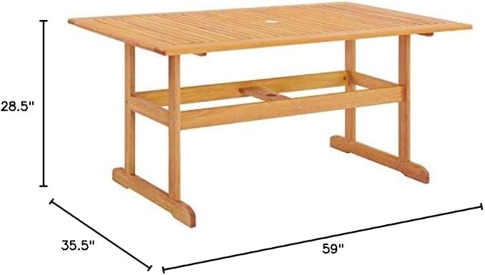 Modway EEI-3675-NAT Hatteras Dining Table, Natural