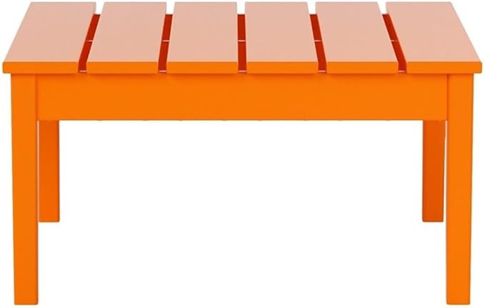 Costaelm Outdoor Side Tables for Patio, Small Patio Conversation Table Weather Resistant Coffee Table, Small Square Table Outdoor End Tables for Porch, Balcony, Poolside, Deck, Orange