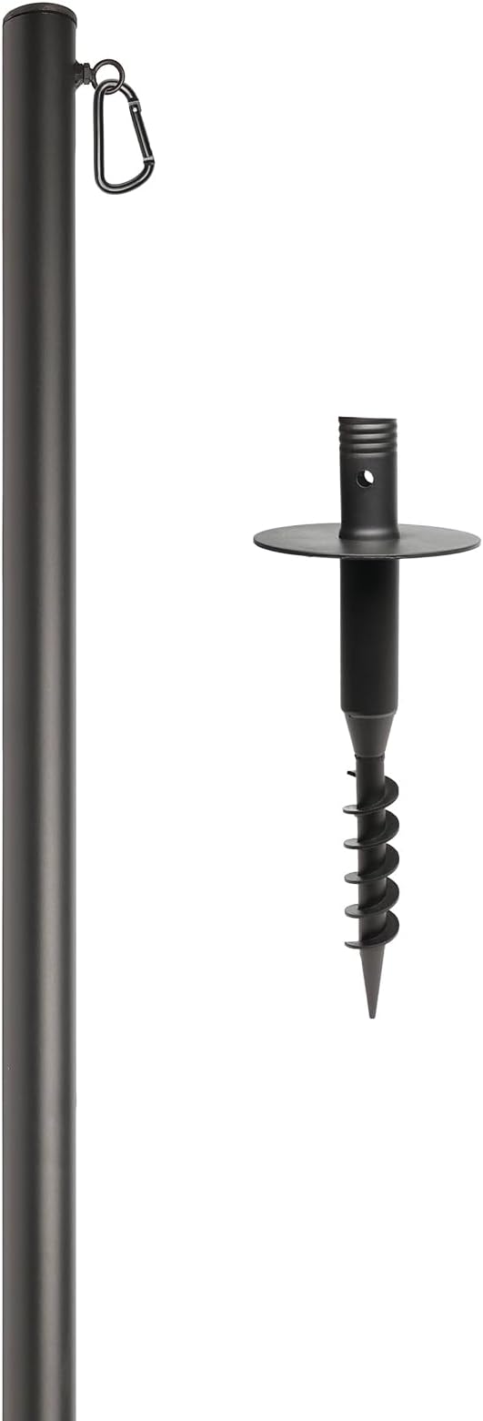 Excello 10-Foot Outdoor String Light Pole, Grass/Dirt Yard Mount, 1-Pack