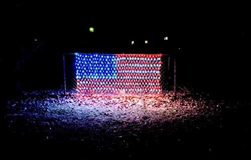 American Flag String Lights, Waterproof Led Flag Net Light, with 420 Super Bright LED, for Yard Garden Decoration, Festival, Holiday, Party Decoration,Christmas Decorations (Plug in Power)
