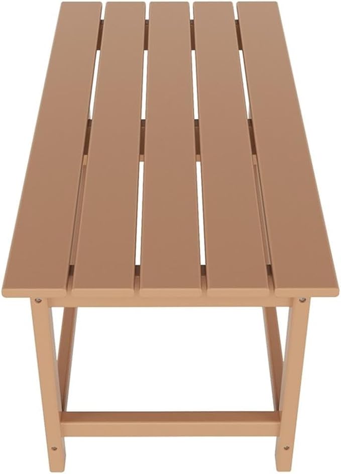 Costaelm Adirondack Conversation Table, HDPE Outdoor Drink Weather Resistant, Outdoor Patio Porch Accent Balcony Table for Pool, Seaside, Backyard, Teak