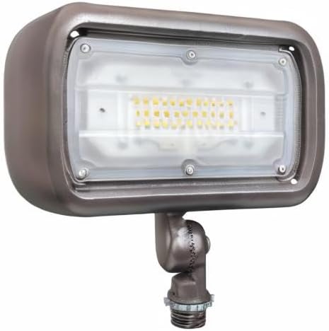 30W LED Floodlight, Outdoor Security Fixture, Waterproof, 100W PSMH Replace, 2700 Lumens, 3000K Warm White, 70CRI, 120-277V, 1/2" Adjustable Knuckle Mount, UL-Listed