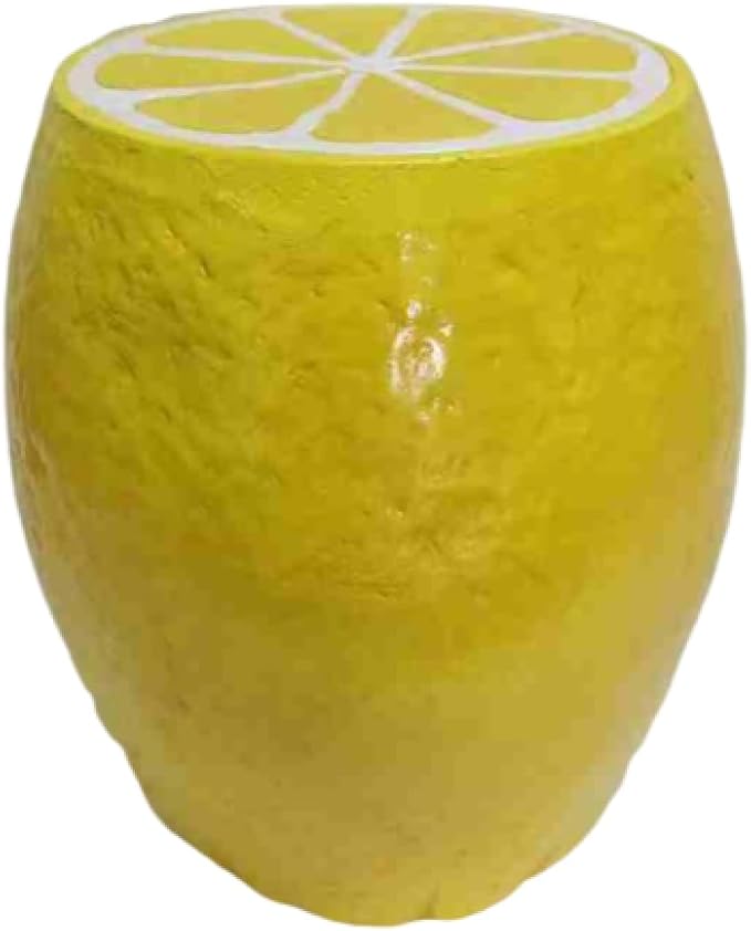 Garden Side Table, Outdoor Plant Stand,Tropical Art Deco Resin Decorative Furniture, 13.4 Inch Multi-Purpose Novelty Ornament for Patio Poolside Indoor Outdoor Home Garden Decor (Yellow)