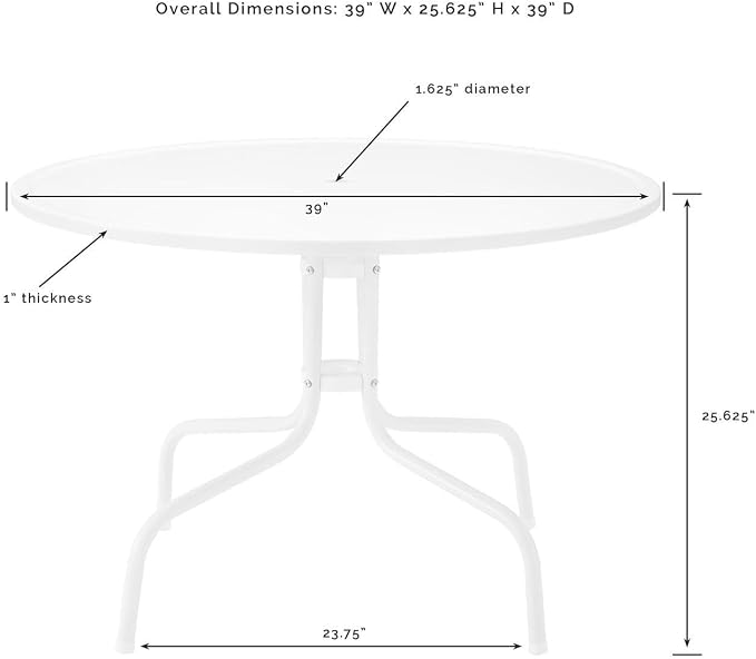HomeStock Outdoor Metal Dining Set - 5 Piece Patio Table & Chairs - Pink & White