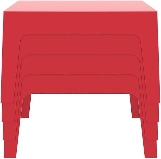 Compamia Box Resin Patio Coffee Table in Orange, Commercial Grade