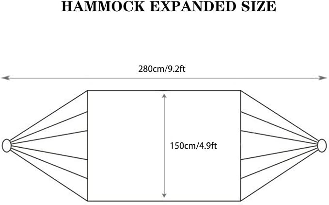 Summer Breathable Ice Silk Hammock, Outdoor Portable Double Hanging Bed, Park Leisure Swing with Straps, Load Bearing 300kg/661.4lbs(Grey)