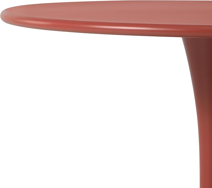 WestinTrends Playa 31.5" Round Outdoor Indoor Metal Cocktail Dining Table, Red