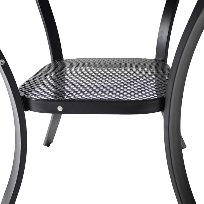 Outdoor Round Dining Table for 2, 27" Small Metal Wrought Iron Table, All Weather Patio Furniture Bistro Table for Deck, Yard, Porch - Honey Oak