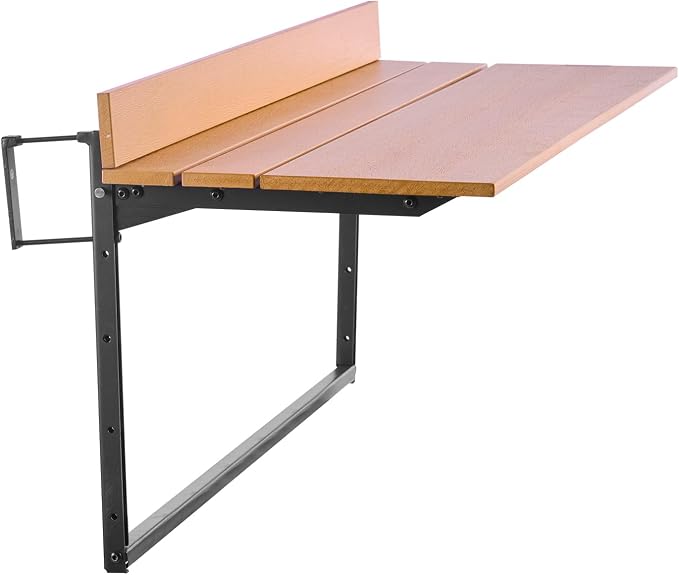 VEVOR Balcony Hanging Table, 39 x 13.6 inch, Outdoor Balcony Bar Table for Railings, 5-Level Adjustable, Fit Railing from 1" to 3.7", Serving Table for Patio & Deck