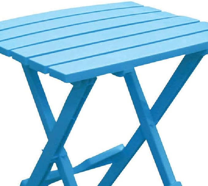 Adams Manufacturing Quik Fold Patio Side Table, Resin, Pool Blue