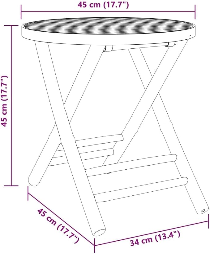 vidaXL Folding Patio Table, Outdoor Table with Slatted Top, Rectangular Table for Garden Greenhouse Courtyard, Modern Style, Bamboo