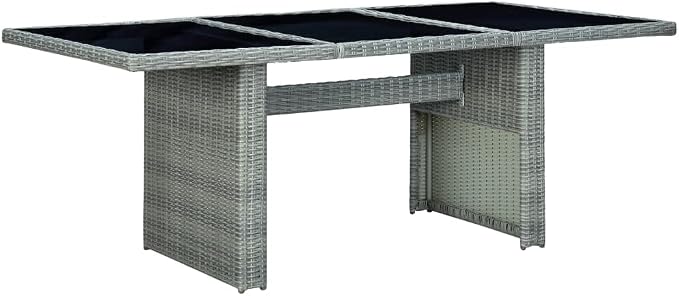 9 Piece Patio Dining Set with Cushions Poly Rattan,Outdoor Dining Set,Garden Dining Set,Terrace Tables and Chairs,Lounge Seat,Garden Furniture,for Homes,Offices,Living Room,Cafes,Light Gray