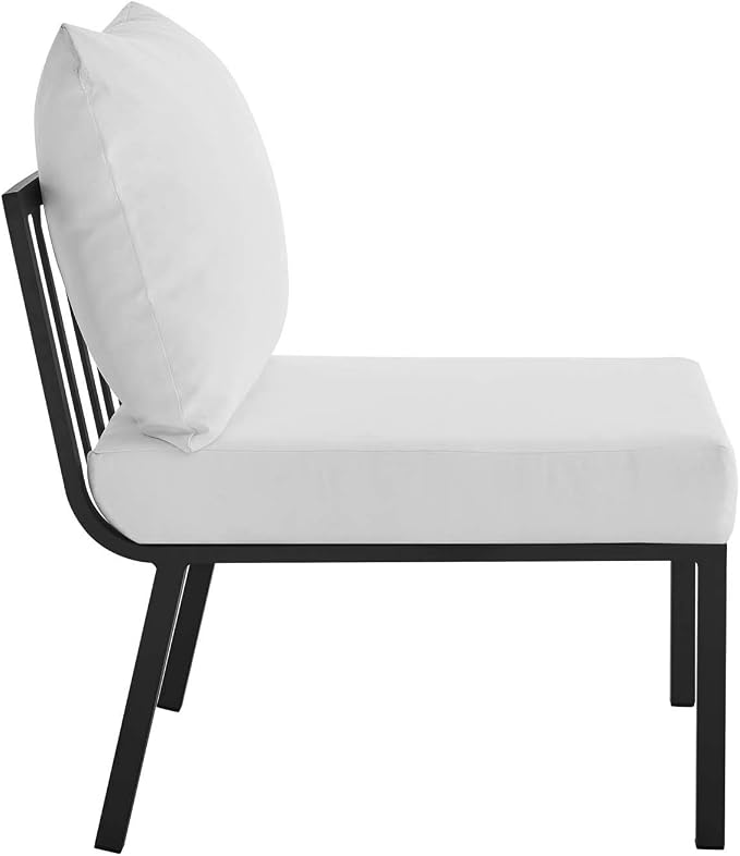 Modway Riverside 5 Piece Outdoor Patio Aluminum Set in Gray White