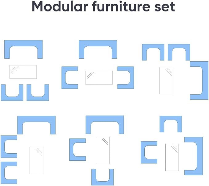 Outdoor Furniture Set of 4 Pieces with PE Waterproof Rattan Tempered Glass Table and Thick Cushions Suitable for Gardens Porches Terraces and Balconies Easy to Assemble, Grey