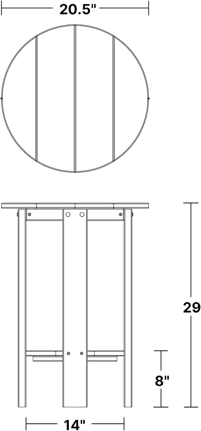 Wildridge Heritage Balcony Table, Cardinal Red and White - Outdoor Weather Resistant Recycled Plastic Furniture for Patio