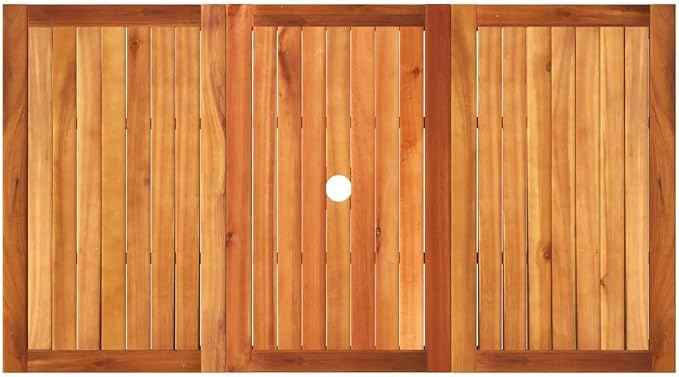 vidaXL Patio Table, Outdoor Dining Table, Patio Furniture, Rectangular Garden Table for Lawn Backyard, Black Poly Rattan Acacia Wood