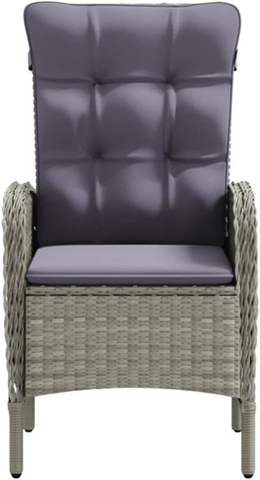 BOWERY HILL 3-Piece Outdoor Patio Dining Set, Powder-Coated Steel & PE Rattan, Gray & Black Finish, Weather-Resistant, Compact Square Table with Ergonomic Chairs for Terrace or Garden, Seating for 2