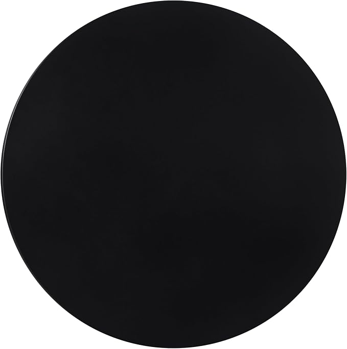 LeisureMod Bello 31" Round Outdoor Dining Table, Modern Black Metal Patio Bistro Table with Pedestal Base, Weather-Resistant Accent Table for Balcony, Garden, Deck, Backyard & Cafe, Black