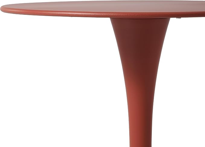 WestinTrends Playa 23.5" Round Outdoor Indoor Metal Cocktail Dining Table, Red