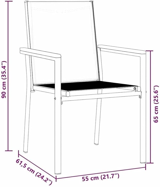 Afuera Living 7-Piece Powder-Coated Steel Patio Dining Set, Black Finish, UV-Resistant Textilene Mesh Chairs, Durable Weather-Resistant Outdoor Furniture for Garden, Terrace, or Patio Seating