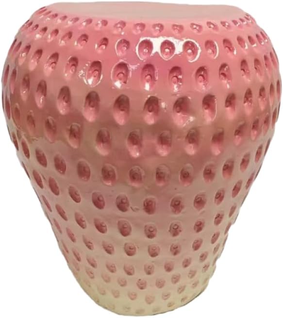 Garden Side Table, Outdoor Plant Stand,Tropical Art Deco Resin Decorative Furniture, 13.4 Inch Multi-Purpose Novelty Ornament for Patio Poolside Indoor Outdoor Home Garden Decor (Pink)