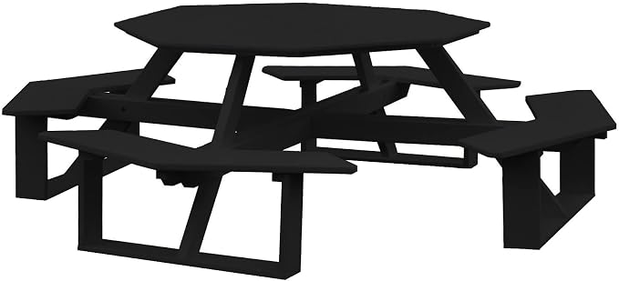 Furniture Barn USA Poly Lumber 54" Octagon Walk-in Table, Black