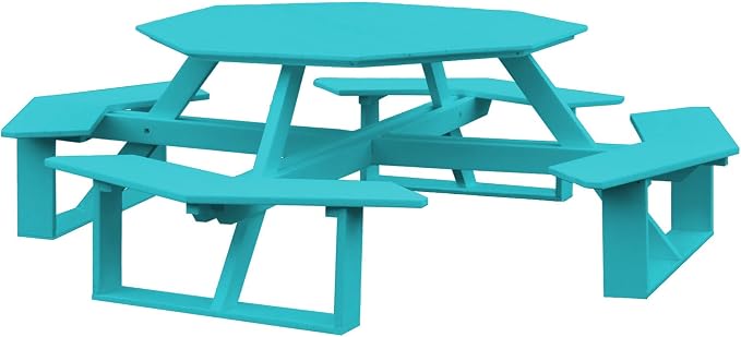 Furniture Barn USA Poly Lumber 54" Octagon Walk-in Table, Aruba Blue