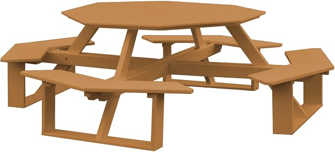 Furniture Barn USA Poly Lumber 54" Octagon Walk-in Table, Cedar