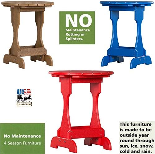 Saving Shepherd 4 Season Bright Pink Outdoor Round Table - 100% Recycled Poly Lumber Maintenance Free Candy Stand USA 19" Diameter 23" High