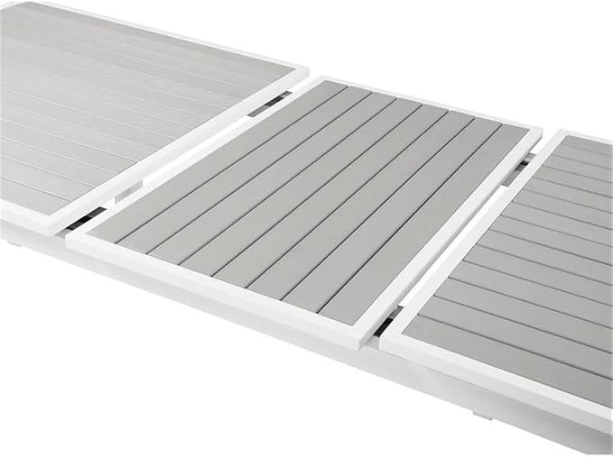 Meridian Furniture 366-T Nizuc Collection Modern | Contemporary Outdoor Patio Extendable Dining Table with Durable Aluminum Frame