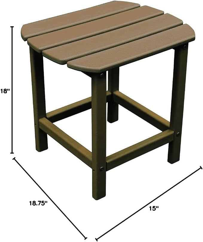 NewTechWood St Charles Teak Plastic Outdoor Side Patio Table