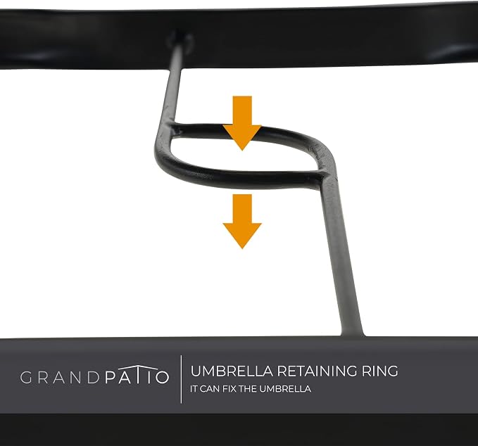 Grand patio Outdoor 37-Inch Square Dining Table Weather-Resistant Picnic Table Embossed Woodgrain with 1.5”Market Umbrella Hole for Garden, Lawn, Backyard
