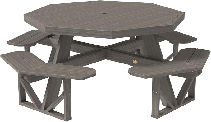 Furniture Barn USA Poly Lumber Octagon Picnic Table, Coastal Gray