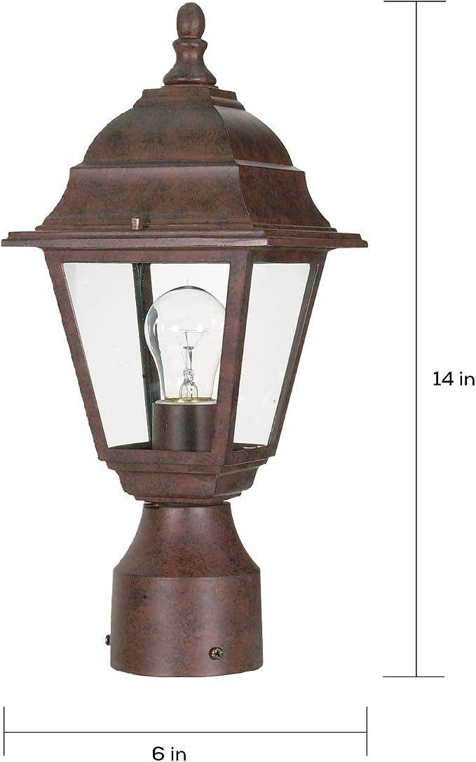 Nuvo Lighting 60/547 Postlantern with Clear Glass, Bronze/Dark