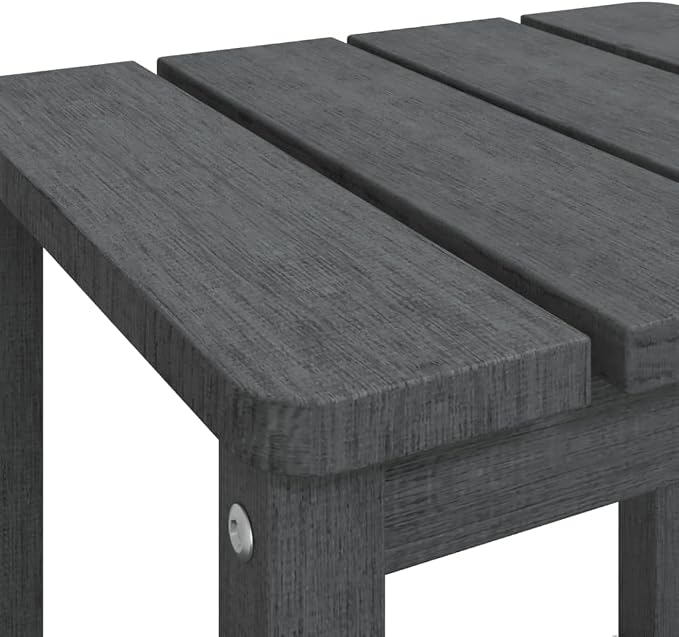Square Garden Adirondack Side Table, Modern Anthracite Outdoor Patio Table, Durable HDPE and Steel Construction, Compact End Table for Plants and Drinks, 15 x 15 x 18.1 Inches