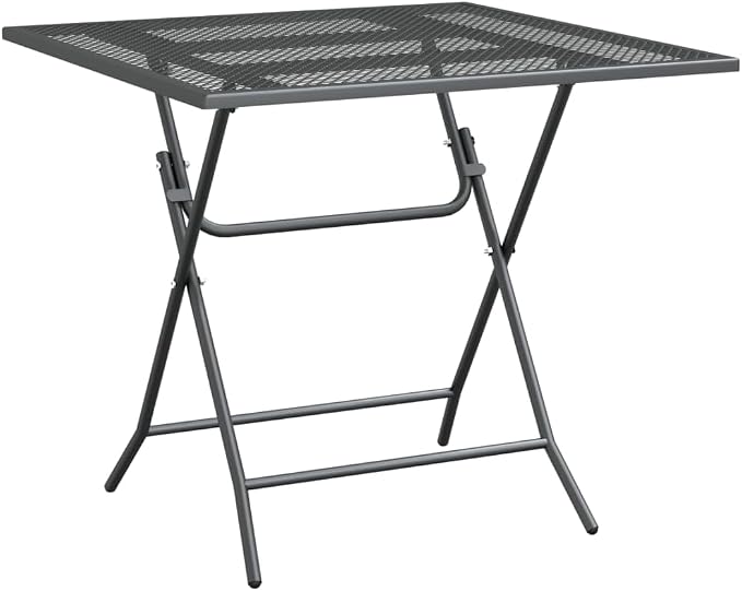 vidaXL Patio Table Patio Side Table Outdoor Coffee End Table for Patio Yard Balcony Garden 31.5"x31.5"x28.3" Expanded Metal Mesh Anthracite