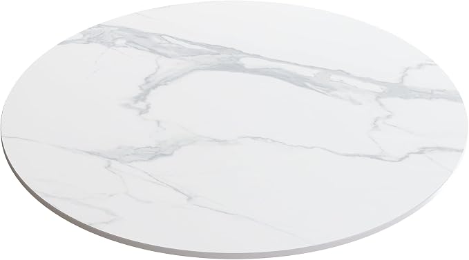 Ø31 Sintered Stone White Table Top for Dining Table Top, Replacement Table Top, Durable Tabletop for Home Office, Indoor/Outdoor All-Season Pub Table