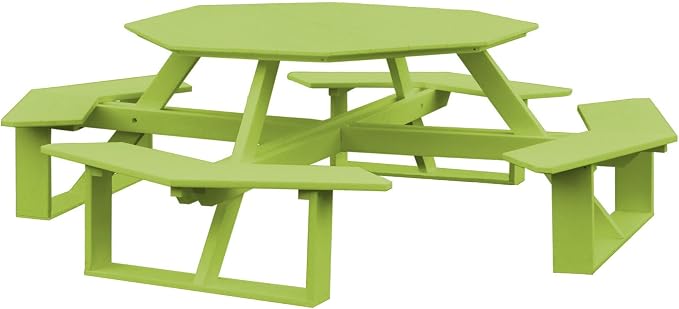 Furniture Barn USA Poly Lumber 54" Octagon Walk-in Table, Tropical Lime