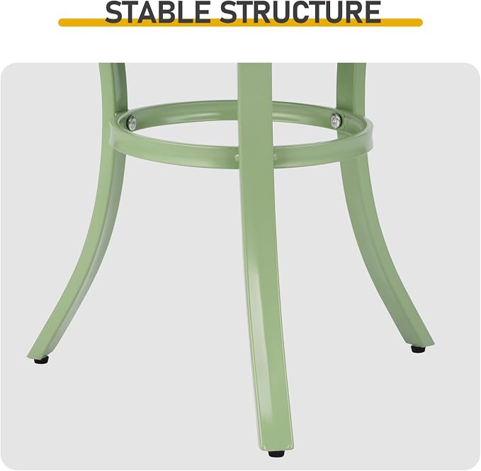 19.9" Metal Outdoor Round Side Table, Patio Side Table End Table for Porch Backyard Balcony Outside (Light Green)