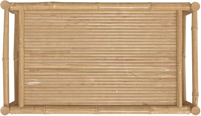 vidaXL Bamboo Patio Coffee Table - Outdoor Furniture with Durable Material and Easy-to-Clean Surface, 39.4"x21.7"x13" Dimensions, Assembly Required