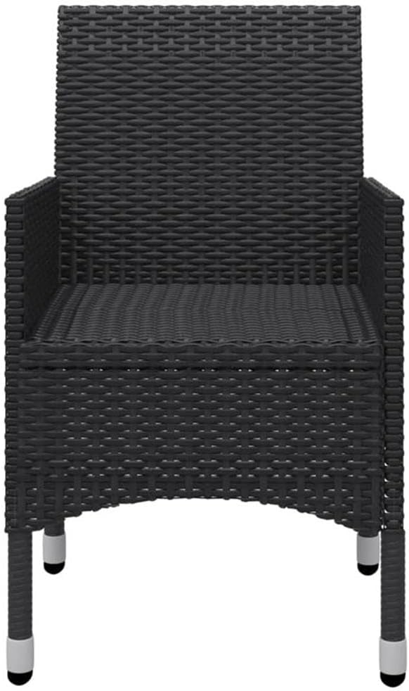 Afuera Living Patio Dining Set, Black Poly Rattan with Tempered Glass Tabletop, Matte Finish, Removable Cushion Covers, Spacious 9-Person Seating, Weather-Resistant Outdoor Furniture for Garden or