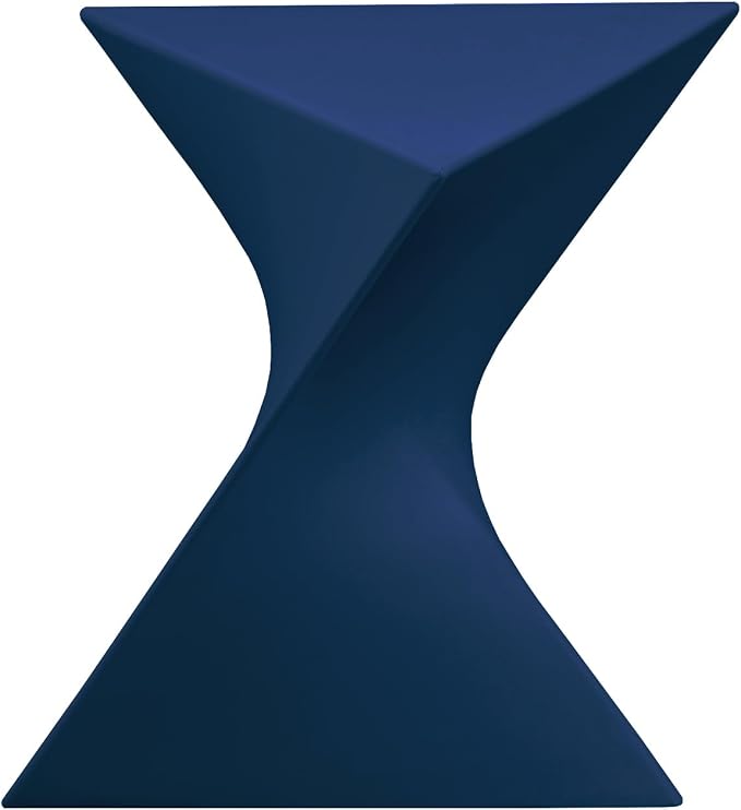 LeisureMod 15.75" Triangular Side Table, Stackable Plastic Accent End Table for Indoor & Outdoor Use, Weather-Resistant Modern Patio & Living Room Table, Set of 4, Navy Blue