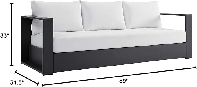 Modway Tahoe Aluminum 2-Piece Outdoor Patio Set in Gray White