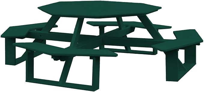 Furniture Barn USA Poly Lumber 54" Octagon Walk-in Table, Turf Green