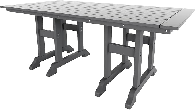 WestinTrends Malibu 71" Outdoor Patio Dining Table, Gray