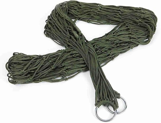 Mesh Rope Hammock, Outdoor Nylon Comfortable Hanging Bed Tree Hammocks for Outside, Camping and Patio Relaxation